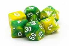 Vorpal Green & Yellow Polyhedral 7-Die Set (53)